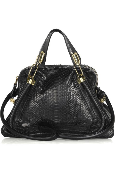 chloe paraty black python|Chloé Python Paraty Bag .